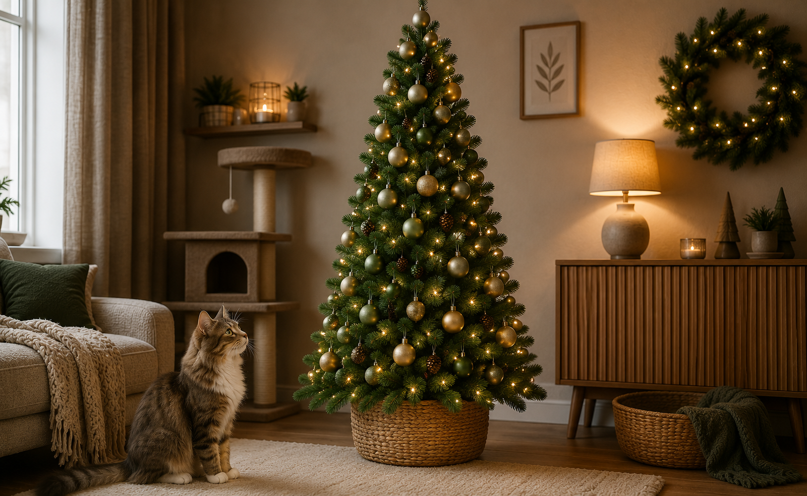 What Christmas tree should you choose if you have a cat at home?