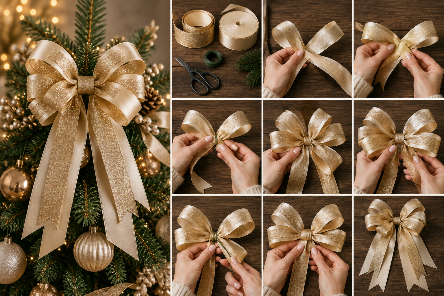 🎀 How to Make an Original Christmas Tree Bow